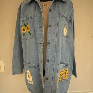 Sunflower Embroidered Denim Jacket